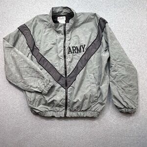 Vintage USA Army Mens Gray Size M Regular Military Jacket Nylon  Zipped Gray